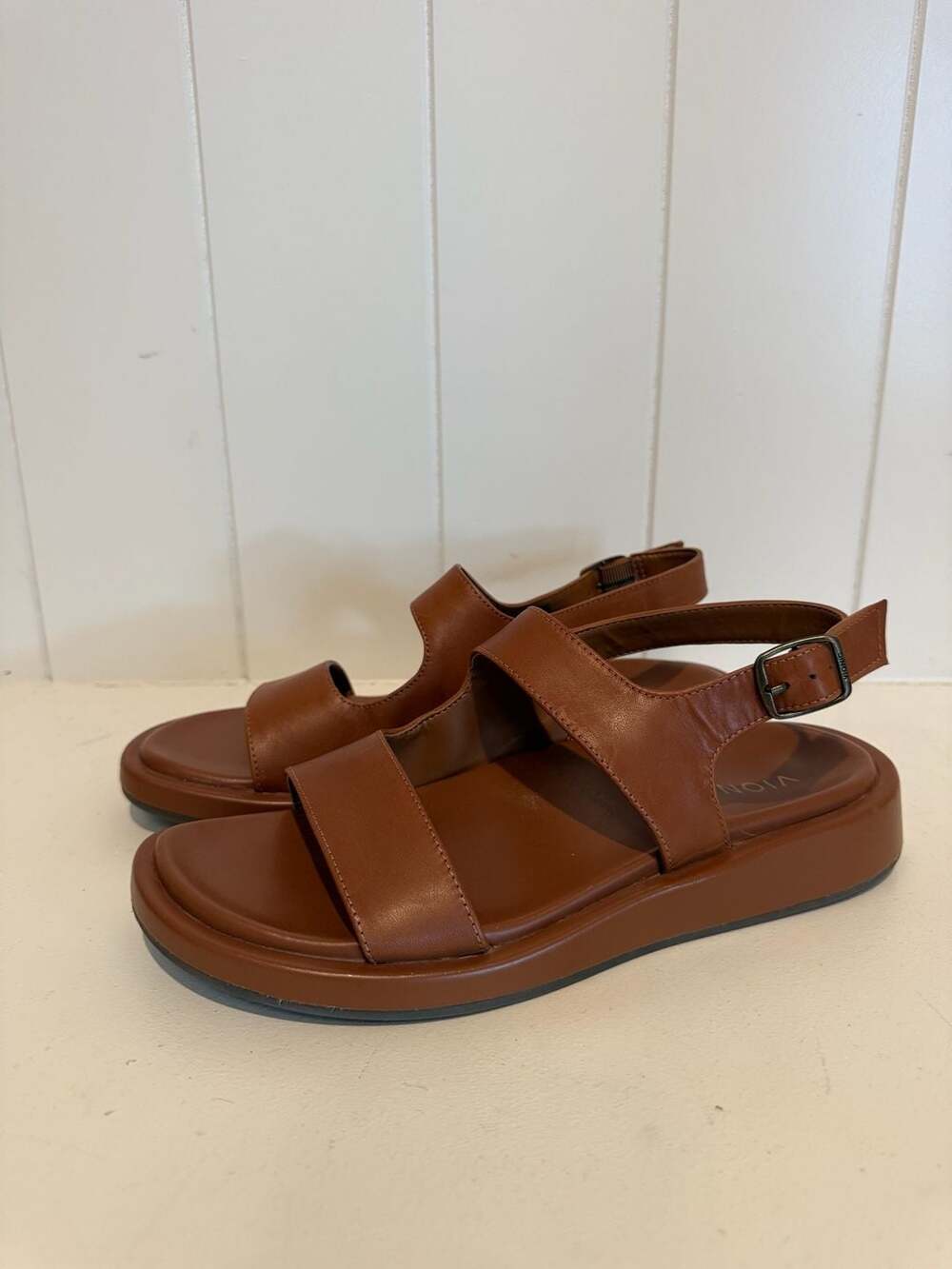 Vionic Madera Leather Slingback Platform Sandals